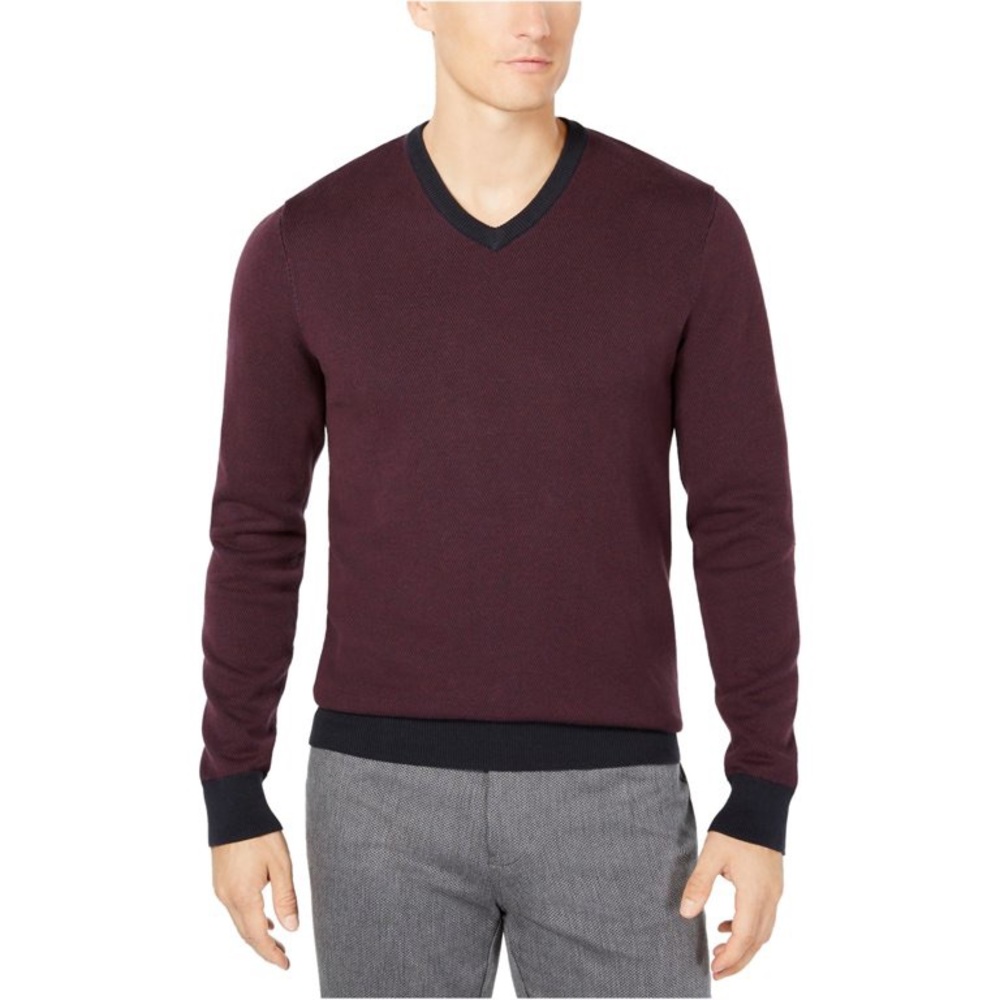 Ryan Seacrest Distinction Mixed Yarn Pullover
Sweater | Burgundy/Navy, Medium